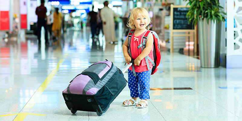little girl at airport