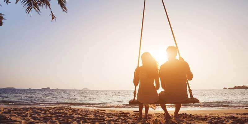 romantic beach scene