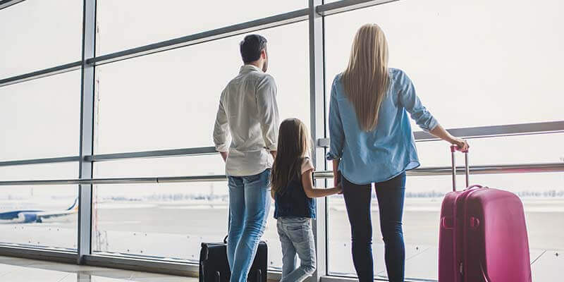 family at airport