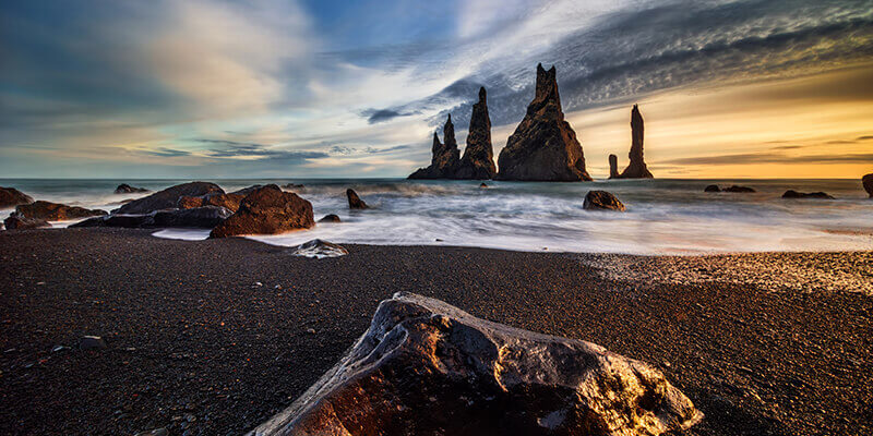 black sand beach